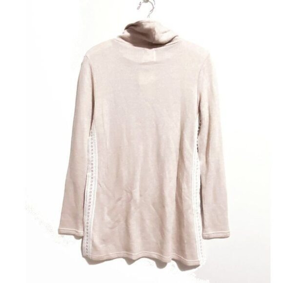 NWT Marleylilly turtleneck top with lace trims - Picture 2 of 8